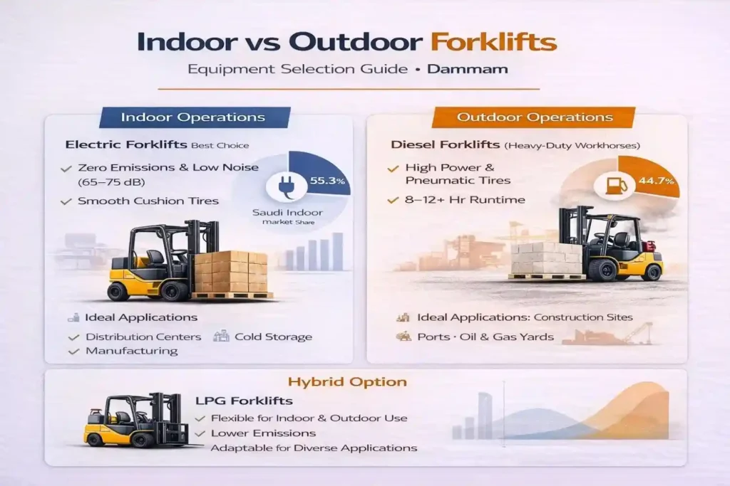 indoor vs outdoor forklift dammam