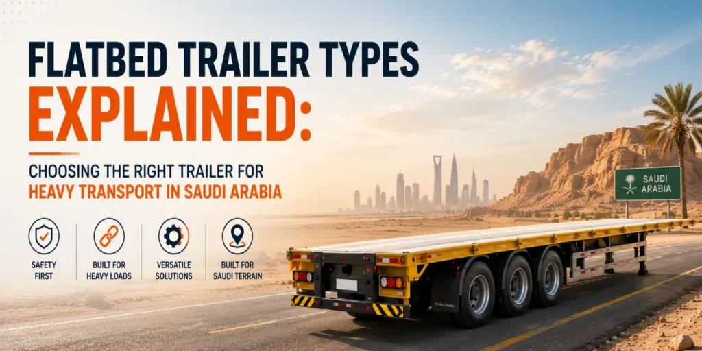 Flatbed Trailer Types and Uses A Complete Guide for Heavy Cargo Transport in Saudi Arabia